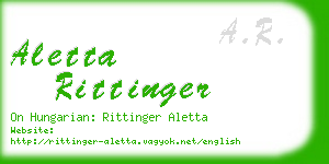 aletta rittinger business card